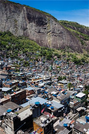 densely populated city buildings - Overview of Rocinha Favela, Rio de Janeiro, Brazil Stock Photo - Rights-Managed, Code: 700-07204136