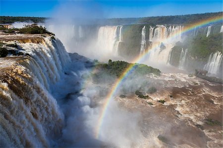 simsearch:700-07204226,k - Scenic view of Iguacu Falls with rainbow, Iguacu National Park, Parana, Brazil Foto de stock - Con derechos protegidos, Código: 700-07204168