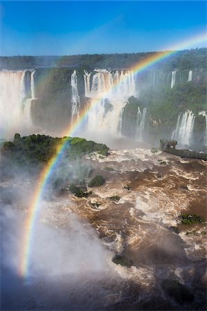 rainbow - Scenic view of Iguacu Falls with rainbow, Iguacu National Park, Parana, Brazil Stock Photo - Rights-Managed, Code: 700-07204169