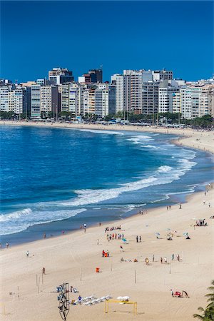 Copacabana Beach and buildings along shoreline, Rio de Janeiro, Brazil Foto de stock - Con derechos protegidos, Código: 700-07204214