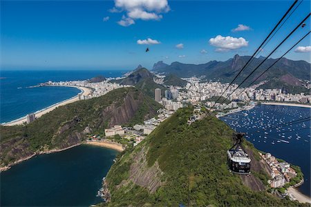 Cablecar ascending Sugarloaf Mountain (Pao de Acucar), Rio de Janeiro, Brazil Photographie de stock - Rights-Managed, Code: 700-07204236