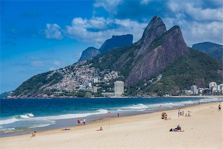 Scenic view of Ipanema Beach, Rio de Janeiro, Brazil Stockbilder - Lizenzpflichtiges, Bildnummer: 700-07204233