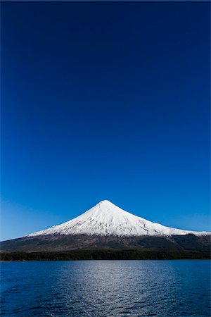 patagonia lakes and mountain ranges - Scenic view of Osorno Volcano, Lake Todos los Santos, Parque Nacional Vicente Perez Rosales, Patagonia, Chile Stock Photo - Rights-Managed, Code: 700-07203985