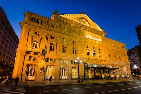 Teatro Colon in Evening, Buenos Aires, Argentina Photographie de stock - Rights-Managed, Code: 700-07237771