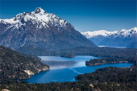 Scenic overview of Bariloche and the Andes Mountains, Nahuel Huapi National Park (Parque Nacional Nahuel Huapi­), Argentina Photographie de stock - Rights-Managed, Code: 700-07237947