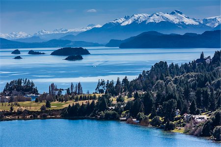 Scenic overview of Bariloche and the Andes Mountains, Nahuel Huapi National Park (Parque Nacional Nahuel Huapi­), Argentina Stock Photo - Rights-Managed, Code: 700-07237952