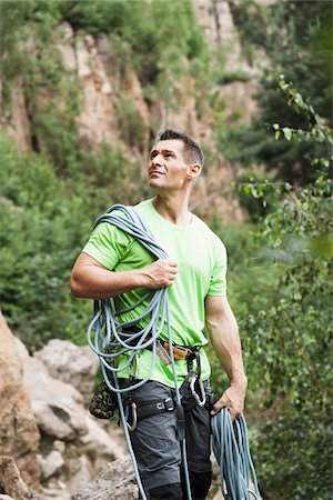 Mature Man Rock Climbing, Schriesheim, Baden-Wurttemberg, Germany Stock Photo - Rights-Managed, Code: 700-07238114