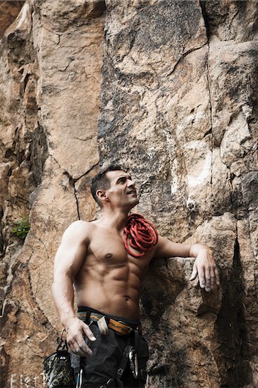 Mature Man Rock Climbing, Schriesheim, Baden-Wurttemberg, Germany Stock Photo - Premium Rights-Managed, Artist: Uwe Umstätter, Image code: 700-07238124