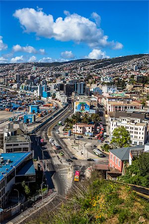 Overview of harbor and port, Valparaiso, Chile Photographie de stock - Rights-Managed, Code: 700-07232362