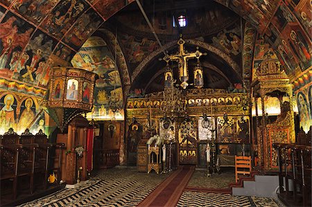 Interior of Church of the Panagia, Lindos, Rhodes, Dodecanese, Greek Islands, Greece Stock Photo - Rights-Managed, Code: 700-07240925