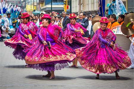 people and religious - Dancers at Religious Festival Procession, Lima, Peru Stock Photo - Rights-Managed, Code: 700-07279154