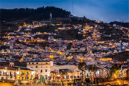 Historic Centre Illuminated at Night, Quito, Ecuador Stock Photo - Rights-Managed, Code: 700-07279268