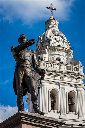 simsearch:700-07237718,k - Statue of Marshal Mariscal Sucre and Iglesia de Santo Domingo, Plaza de Santo Domingo, Quito, Ecuador Photographie de stock - Rights-Managed, Code: 700-07279296