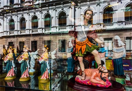 quito - Reflection in Shop Window selling Religious Items, Quito, Ecuador Stock Photo - Rights-Managed, Code: 700-07279300