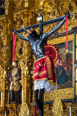 Jesus Christ on Crucifix in Mexico City Metropolitan Cathedral, Mexico City, Mexico Stock Photo - Rights-Managed, Code: 700-07279459