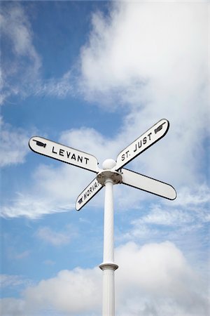 direction sign - Signpost, St Just, Cornwall, England Stock Photo - Rights-Managed, Code: 700-07310934