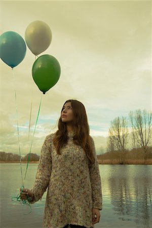 simsearch:700-07364036,k - Portrait of Young Woman Outdoors with Balloons, Mannheim, Baden-Wurttemberg, Germany Stock Photo - Rights-Managed, Code: 700-07364029