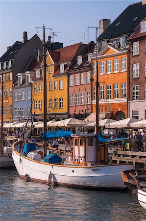 Waterfront and Canal, Nyhavn, Copenhagen, Denmark Fotografie stock - Rights-Managed, Codice: 700-07487359