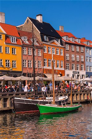 region hovedstaden - Boats in Canal, Nyhavn, Copenhagen, Denmark Photographie de stock - Rights-Managed, Code: 700-07487361