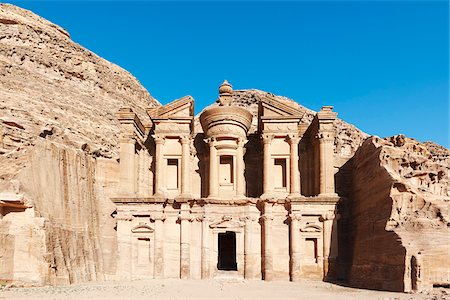 desert scenes in middle east - Al Deir Monastery, Petra, Jordan Stock Photo - Rights-Managed, Code: 700-07487670