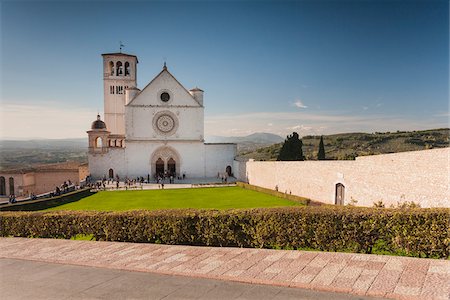 Front View of San Francesco's Basilica, Assisi, Umbria, Italy Photographie de stock - Rights-Managed, Code: 700-07608384
