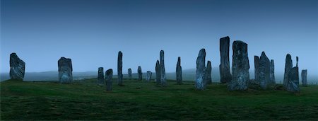 dark field - Callanish Standing Stones in fog, Isle of Lewis, Hebrides, Scotland. Stock Photo - Rights-Managed, Code: 700-07672294