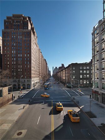 Overview of street from High Line footpath on Christmas Day, New York City, New York, USA Photographie de stock - Rights-Managed, Code: 700-07698683