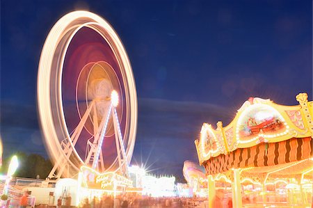 Illuminated Rides at Public Festival at Night, Neumarkt in der Oberpfalz, Upper Palatinate, Bavaria, Germany Stock Photo - Rights-Managed, Code: 700-07708396