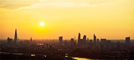 simsearch:700-07656539,k - Panoramic View of Skyline and River Thames at Sunset, London, England Stock Photo - Rights-Managed, Code: 700-07729956