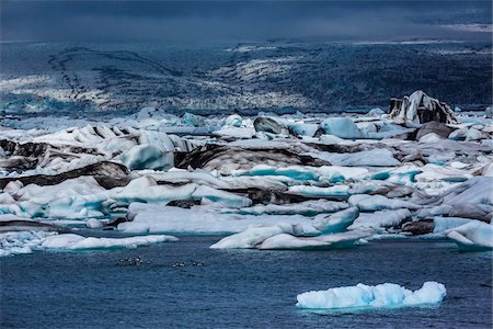 View of glacial ice in lake, Jokulsarlon, Iceland Stock Photo - Rights-Managed, Code: 700-07760065