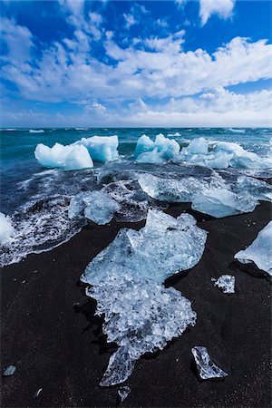 Icebergs on the beach at Jokulsarlon, Iceland Stock Photo - Rights-Managed, Code: 700-07760069