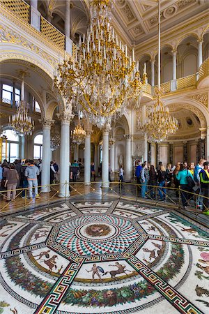 european destinations - Small Pavilion Hall, The Hermitage, St. Petersburg, Russia Photographie de stock - Rights-Managed, Code: 700-07760151