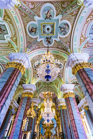 russian (places and things) - Interior view of ornate ceiling and columns in Saints Peter and Paul Cathedral located inside the Peter and Paul Fortress, St. Petersburg, Russia Stock Photo - Rights-Managed, Code: 700-07760169