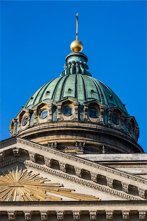 simsearch:700-07760204,k - Close-up of dome, The Cathedral of Our Lady of Kazan along Nevsky Prospekt, St. Petersburg, Russia Stock Photo - Rights-Managed, Code: 700-07760162