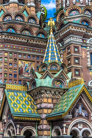 Close-up of The Church on Spilled Blood, St. Petersburg, Russia Foto de stock - Con derechos protegidos, Código: 700-07760196