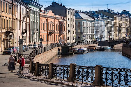 river walk - Promenade and scenic view of the Moyka River, St. Petersburg, Russia Stock Photo - Rights-Managed, Code: 700-07760239