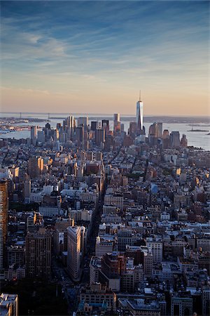 freedom tower - Aerial View of New York City Skyline, New York, USA Foto de stock - Con derechos protegidos, Código: 700-07760344