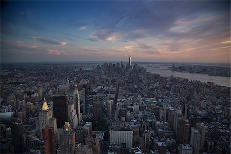 Aerial View of New York City Skyline, New York, USA Photographie de stock - Rights-Managed, Code: 700-07760347