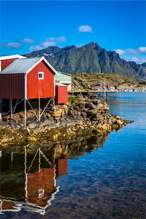 Rorbu by Water, Stamsund, Vestvagoy, Lofoten Archipelago, Norway Stock Photo - Rights-Managed, Code: 700-07784267