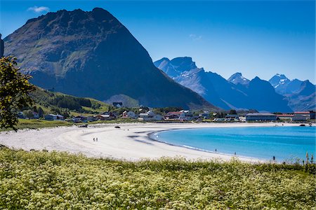 flakstad - Ramberg, Flakstadoya, Lofoten Archipelago, Norway Foto de stock - Direito Controlado, Número: 700-07784296