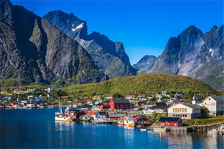 scandinavian mountains - Reine, Moskenesoya, Lofoten Archipelago, Norway Stock Photo - Rights-Managed, Code: 700-07784333