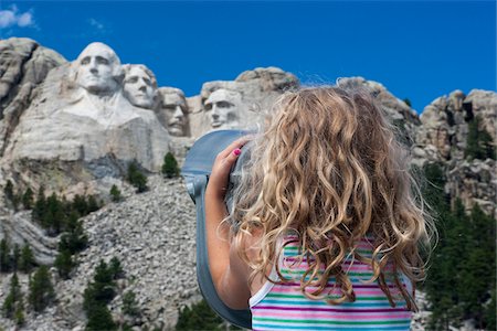 president - Girl using Scenic Viewer at Mount Rushmore, Pennington County, South Dakota, USA Foto de stock - Con derechos protegidos, Código: 700-07784344