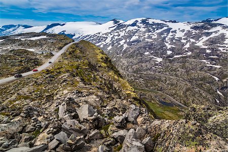 View from Dalsnibba Lookout, Geiranger, More og Romsdal, Norway Stockbilder - Lizenzpflichtiges, Bildnummer: 700-07784485