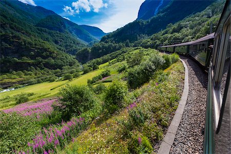 railroad rails - Scenery along Flam Railway, Flam, Aurland, Sogn og Fjordane, Norway Stock Photo - Rights-Managed, Code: 700-07784644