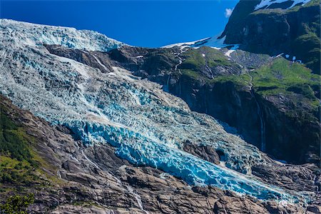 Boyabreen Glacier near Mundal in Fjaerland, Norway Fotografie stock - Rights-Managed, Codice: 700-07784693
