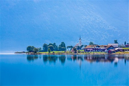 Fosnes on Oppstrynsvatn, Sogn og Fjordane, Norway Stock Photo - Rights-Managed, Code: 700-07784719