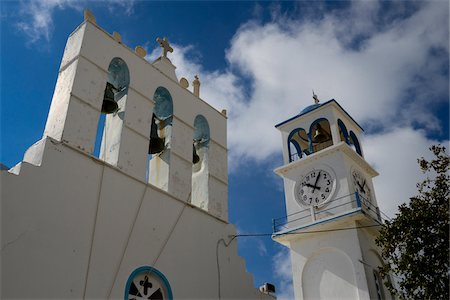 simsearch:841-09059930,k - Close-up of church with clock and bells in mountain village, Naxos, Cyclades Islands, Greece Stock Photo - Rights-Managed, Code: 700-07783723