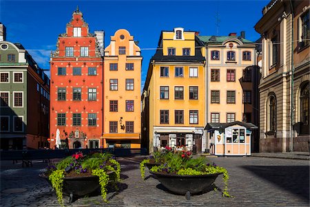sitting area - Colorful buildings at Stortorget, Gamla Stan (Old Town), Stockholm, Sweden Stock Photo - Rights-Managed, Code: 700-07783807