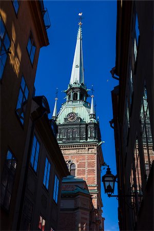 simsearch:700-07783710,k - Close-up of clock tower of the German Church (Tyska Kyrkan), Gamla Stan (Old Town), Stockholm, Sweden Stock Photo - Rights-Managed, Code: 700-07783815