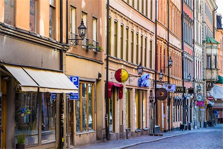 street daylight europe city stores - Street scene, Gamla Stan (Old Town), Stockholm, Sweden Stock Photo - Rights-Managed, Code: 700-07783818